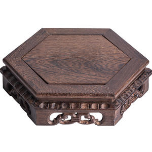 Wuyang ali di pollo legno <span class=keywords><strong>esagonale</strong></span> intaglio staffa <span class=keywords><strong>solido</strong></span> en Buddha artigianato rettangolare <span class=keywords><strong>base</strong></span> quadrata decorazione - Product Image 5