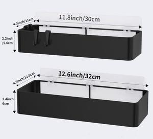 BX Nouveau Design 2 Pack Rectangle Douche Cadddy Étagères Rack De Stockage pour Noir Avec Adhésif et Crochet - Product Image 2