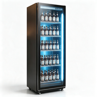 Vitrine Réfrigérée Commerciale Monotempérature en Acier Inoxydable 220V avec Refroidissement par Ventilation et Porte Vitrée Mécanique