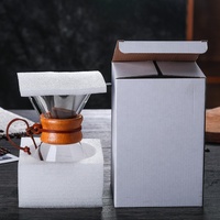 Cafetière classique en verre borosilicate transparent 400 ml, filtre en acier inoxydable 304, fabrication artisanale, résistante à la chaleur