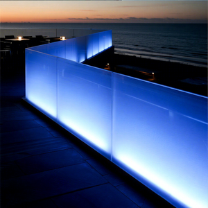 유리 발코니 난간 호텔 아파트 프로젝트 LED U 채널 유리 난간 데크 발루스트레이드 베이스 슈 알루미늄 유리 핸드레일 - Product Image 1