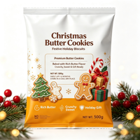 Sachet scellé au dos Joyeux Noël, pochette personnalisée à scellage central pour café moulu, sachet oreiller, pochette de confiserie de Noël 250g 8oz