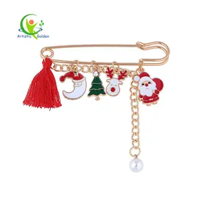 Alta calidad de encargo barato feliz Metal comprar rollo Holly insignia regalo Jesús St Feliz Navidad Pin de solapa/