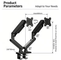 Soportes Dobles para Monitores de 17"~35", Soporte de Monitor Ajustable en Altura, Carga Máxima 10 kg, Apto para Pantallas de Diferentes Tamaños, Gran Venta