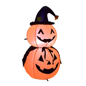 Wholesale Outdoor Holiday Decoration 4FT Blow Up Lighted Advertising Inflatable Halloween Pumpkin With Hat