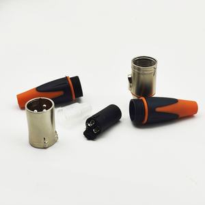 مقبس مايكروفون ذكر ونسائي مكون من 3 دبابيس من نوع XLR موصل كابل الصوت OFC موصل مايكروفون DMX Cannon-<span class=keywords><strong>M</strong></span> غطاء منزلي أسود وفضي - Product Image 2