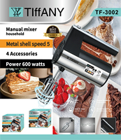 Mixer Tangan Elektrik Otomatis Yl Tiffany, Pengocok Telur Elektrik, Mixer Makanan Genggam dengan Pengait Adonan untuk Penggunaan di Rumah