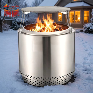 Fogareiro Premium de Aço Inoxidável 304 Sem Fumaça com Combustão Secundária para Queima de Lenha, Ideal para Acampamento e Churrasco ao Ar Livre - Product Image 1