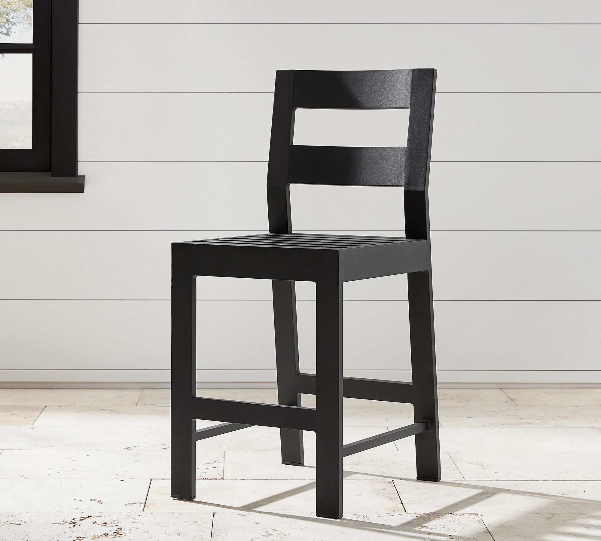 Powder Coated Rustproof Furniture Aluminum Frame Counter Bar Stool with Soft Cushion