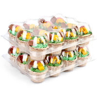 Conteneurs à cupcakes en plastique PET transparent en gros, emballage transparent pour 12 cupcakes, conteneur en plastique pour boulangerie