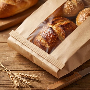 Bolsa de Papel Kraft Personalizable con Logotipo y Ventana <span class=keywords><strong>para</strong></span> <span class=keywords><strong>Pan</strong></span> <span class=keywords><strong>Casero</strong></span>, Almacenamiento de <span class=keywords><strong>Levadura</strong></span> - Product Image 2