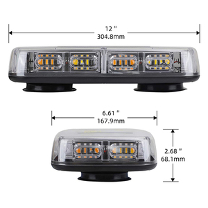 Phổ xe trên mái nhà từ núi 12 "48led hổ phách trắng nhấp nháy <span class=keywords><strong>LED</strong></span> thanh ánh sáng khẩn cấp cho cày xe tải cảnh báo ánh sáng - Product Image 6