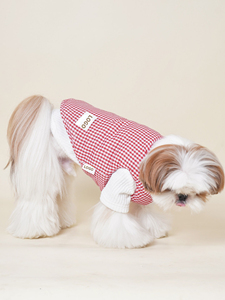 Double-Sided Wear Plaid Cotton Dog Vest Warm Reversible Sleeveless Pet <b>Clothes</b> for Winter - Product Image 3