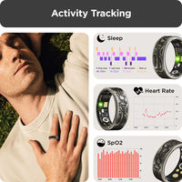 Smart Ring Fitness Tracker Moniteur de santé en acier inoxydable pour la fréquence cardiaque Oxygène sanguin Sommeil Multisport IP68 Étanche 4 jours