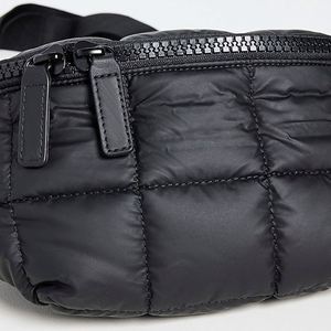 Sac bandoulière mat noir personnalisable avec fermeture éclair, en nylon matelassé imperméable, pour femme, élégant et réglable - Product Image 3