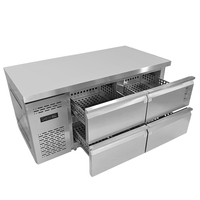 Congélateur sous comptoir en acier inoxydable, réfrigérateur pour hôtel, équipement de restauration, station de préparation alimentaire, réfrigérateur commercial pour restaurant