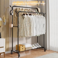 Nouveau porte-manteau vertical double-pôle en plastique, simplicité moderne, pour balcon intérieur, vêtements et chapeaux