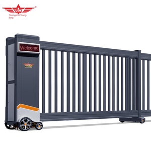 Puerta Corredera Automática Eléctrica Retráctil Shengshichanglong de Aleación de Aluminio Segmentada Telescópica Sin Rieles para Escuelas - Product Image 3