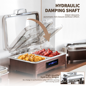 WINNERS Luxueux Bois Couleur Acier Inoxydable 304 Écran Tactile Hydraulique Chauffe-Plats 9L Bain <span class=keywords><strong>Marie</strong></span> Présentoir Chauffe-Plats - Product Image 3