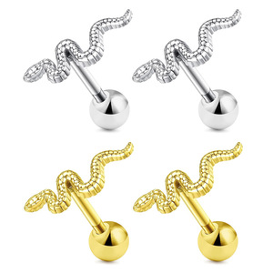 Boucles d'oreilles clous en acier inoxydable plaqué or, forme insecte, pierres de zircon serties griffes, unisexe, tendance, pour fêtes et mariages - Product Image 1