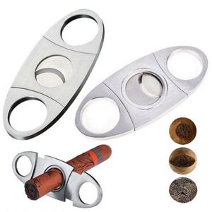 Ciseaux coupe-cigares modernes pliables en acier inoxydable personnalisés, logo, vente en gros, accessoires pour cigares de haute qualité, double lame - Product Image 2