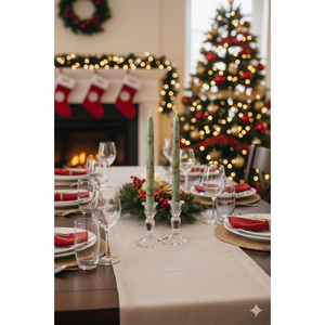 Velas Cónicas Pintadas a Mano en Verde Salvia con Detalles en Dorado - Diseño Floral Elegante con Hojas, Cera para Navidad, Bodas y Hogar (Juego de 2) - Product Image 2
