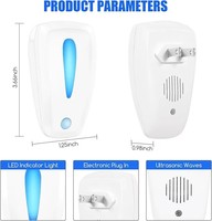 Répulsif Électrique Populaire à 3 Lumières Réglables, Anti-Moustiques et Anti-Mouches Efficace, Écologique en ABS, Longue Durée de Vie (Plus de 480 Heures d'Utilisation)