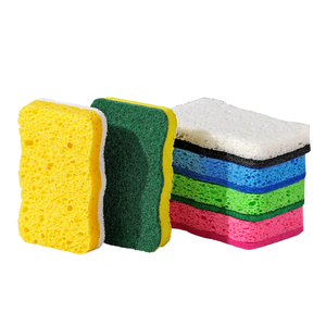 Esponja de celulosa de pulpa de madera 11*7*2 en forma de onda con estropajo de esmeril lavavajillas cocina limpieza ollas sartén lavado esponja mágica - Product Image 6