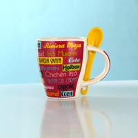 Tasse à café créative Tasse simple Tasse en céramique avec cuillère Mots Tasse à lait créative Niveau d'apparence élevé