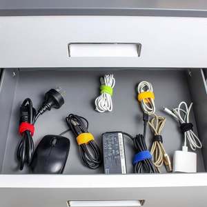 Bridas para cables de colores surtidos, disponibles para OEM, paquete de 100 unidades, ecológicas, autoadhesivas, de nailon con gancho y bucle para agrupar cables - Product Image 6