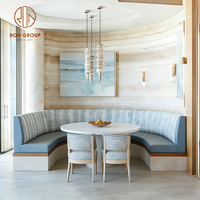 Ensemble table et chaises de restaurant en marbre, banquette, mobilier de salon pour café