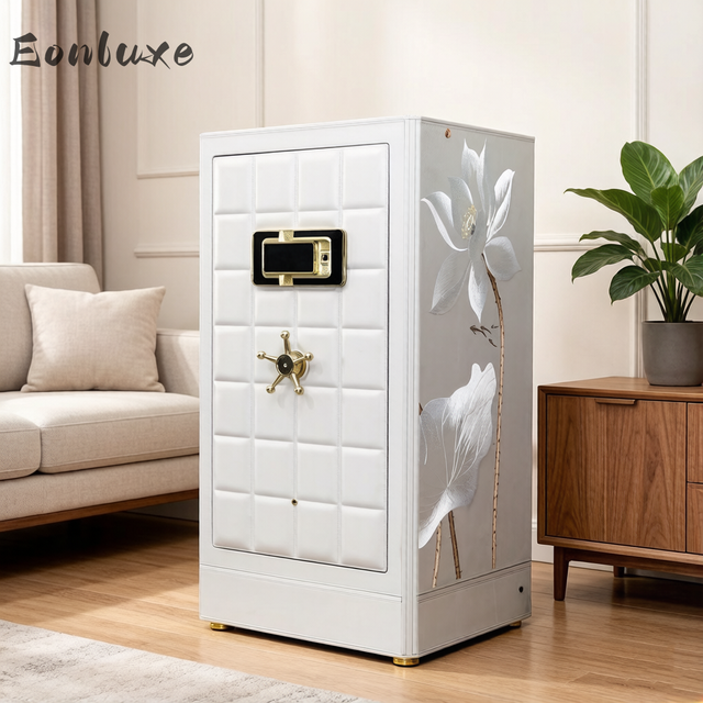 Eonluxe Luxury Fingerprint Lock Safe Anti-theft Embroidered Security Cabinet for Villas Mansions High-End 9 Slots Watch Winder