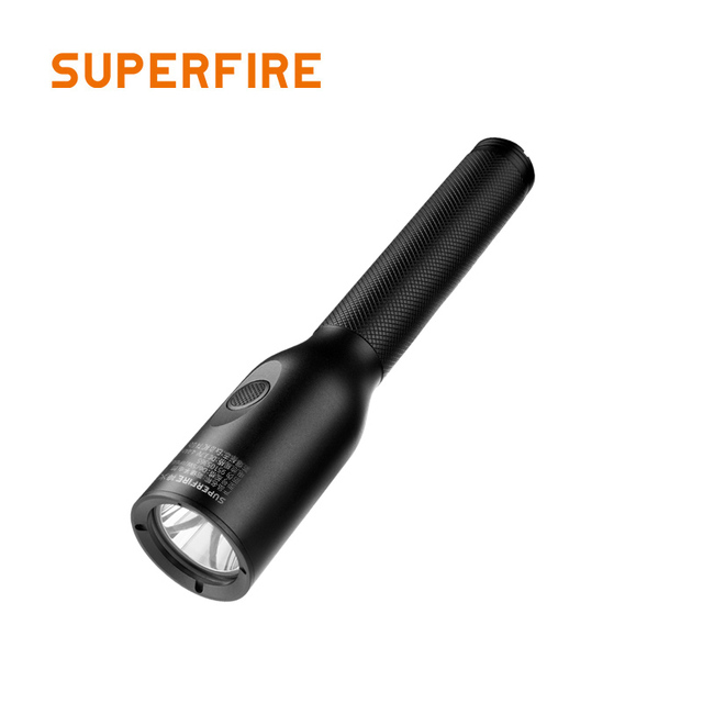 SUPERFIRE IP66 Waterproof USB Rechargeable LED Explosion Proof Emergency Flashlight Aluminum Alloy Zoomable 8Hr 220 Lumens