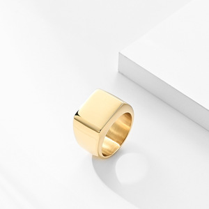 Cross-border INS minimalist style glossy <b>titanium</b> steel thumb <b>ring</b> for men, bold geometric distressed punk style jewelry. - Product Image 4