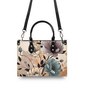 Bolso de mano de cuero PU con estampado floral de naturaleza para mujer POD Dropship Luxury Lady Tote Bag - Product Image 4