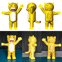 Costume de mascotte gonflable Léopard Jaune en tissu Oxford pour adulte, tenue de personnage de dessin animé pour événements et défilés