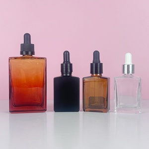 Hot Sale 15ml 30ml 50ml 100ml Clear Paint Frosted Black White Square Rectangle Essential Oil Glass Dropper Bottle - Product Image 4