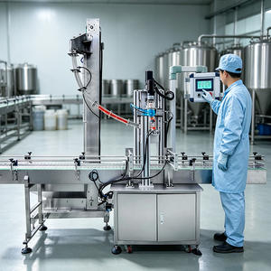 Máquina Tapadora Automática con Servomotor, Máquina Tapadora de Botellas de Una Cabeza con Alimentador para Tapas Metálicas y de Plástico - Product Image 1