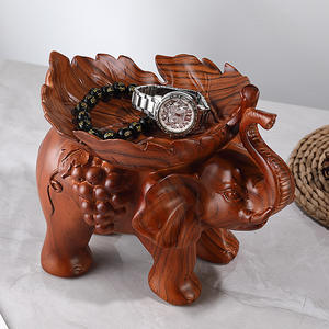 Nouvelle résine époxy de style chinois sculpté éléphant chanceux ornement créatif clé stockage cadeau assiette de fruits secs - Product Image 4