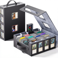 Kotak Penyimpanan Kartu dengan 2 Jendela 4 Baris Kapasitas Besar untuk Kartu Yu-Gi-Oh TCG Commander Kotak Display yang Dapat Disesuaikan
