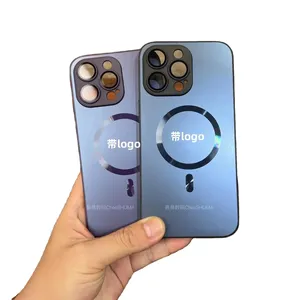 High Quality Lightning Wireless Magnetized Suction Phone Case AG frosted For iPhone 11 12 13 14 15 Series