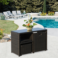Modernes Sofa-Set Gartenmöbel Outdoor-Rattan-Terrassenmöbel Wetterfestes Garten-Esszimmer-Set für Hotel und Innenhof