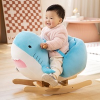 Chaise à bascule en peluche requin avec musique, cadeau de 1er anniversaire pour bébé, jouet à bascule pour tout-petits, animaux à monter, décoration de chambre d'enfant