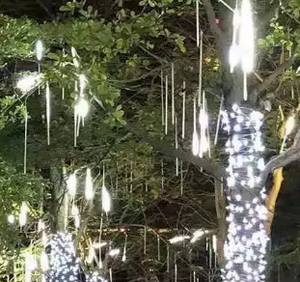 Lampu Tembaga Meteor Shower Warm White 10m 8/10 Tabung Efek Salju Jatuh Outdoor IP65 Tahan Air Lampu Natal Fairy String untuk Pesta - Product Image 5