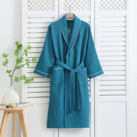 Peignoir en tissu gaufré avec logo personnalisé, 100% coton, séchage rapide, pour hôtel, spa, approvisionnement en gros