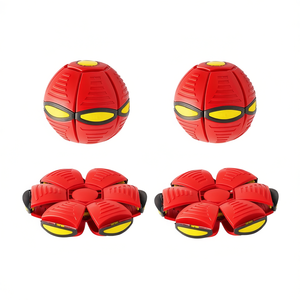 Pelota de juguete inflable con diseño rojo y amarillo para niños, juego al aire libre, paquete de 2, plástico ABS, edad de 8 a 13 años, unisex - Product Image 1