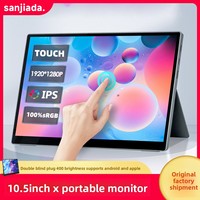 Moniteur portable tactile IPS Sanjiada 10,5 pouces 16:10, extension d'écran pour ordinateur portable, affichage miroir pour téléphone, pour le bureau et le divertissement