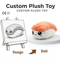 Peluche personnalisée Sushi Japonais, Coussin de simulation alimentaire, Porte-clés, Poupée en peluche, Fabrication OEM ODM, Vente en gros, avec billes lestées, CE