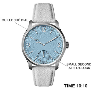 Custom Logo 9015 Automatic Mechanical <b>Watch</b> 38mm 316L Steel Sapphire Small Seconds Ice <b>Blue</b> Dial Business formal <b>Men</b> <b>Watch</b> OEM - Product Image 3