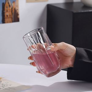 Vaso de Vidrio Coreano de Alta Gama, Hexagonal, para Cócteles, Bebidas Frías, Refrescos y Agua con Gas - Product Image 3